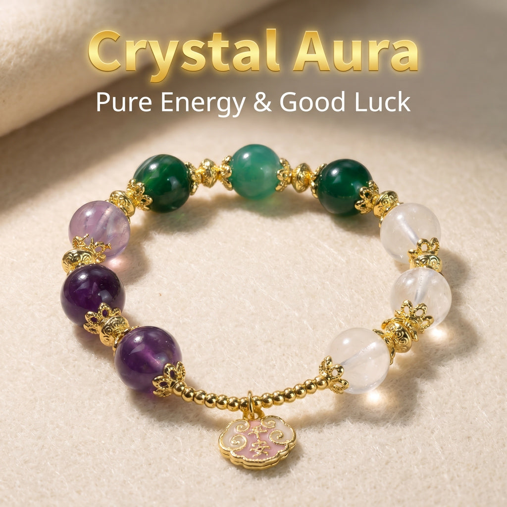 🌸 Chinese Style Crystal Bracelet Daily Wear Bring Good Energy Good Luck 🌸