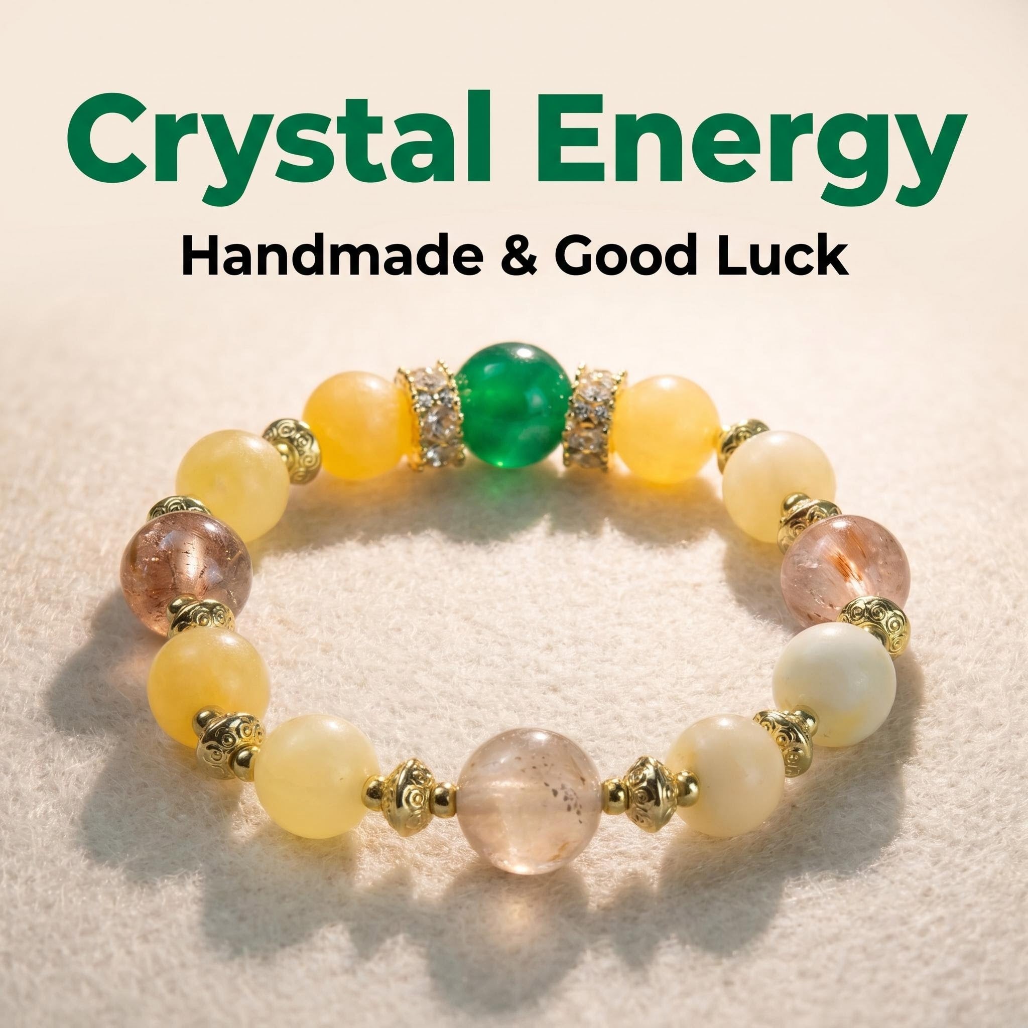🌸 Handmade Pink Amber Crystal Bracelet | Daily Wear Lucky Energy Wrist Jewelry 🌸