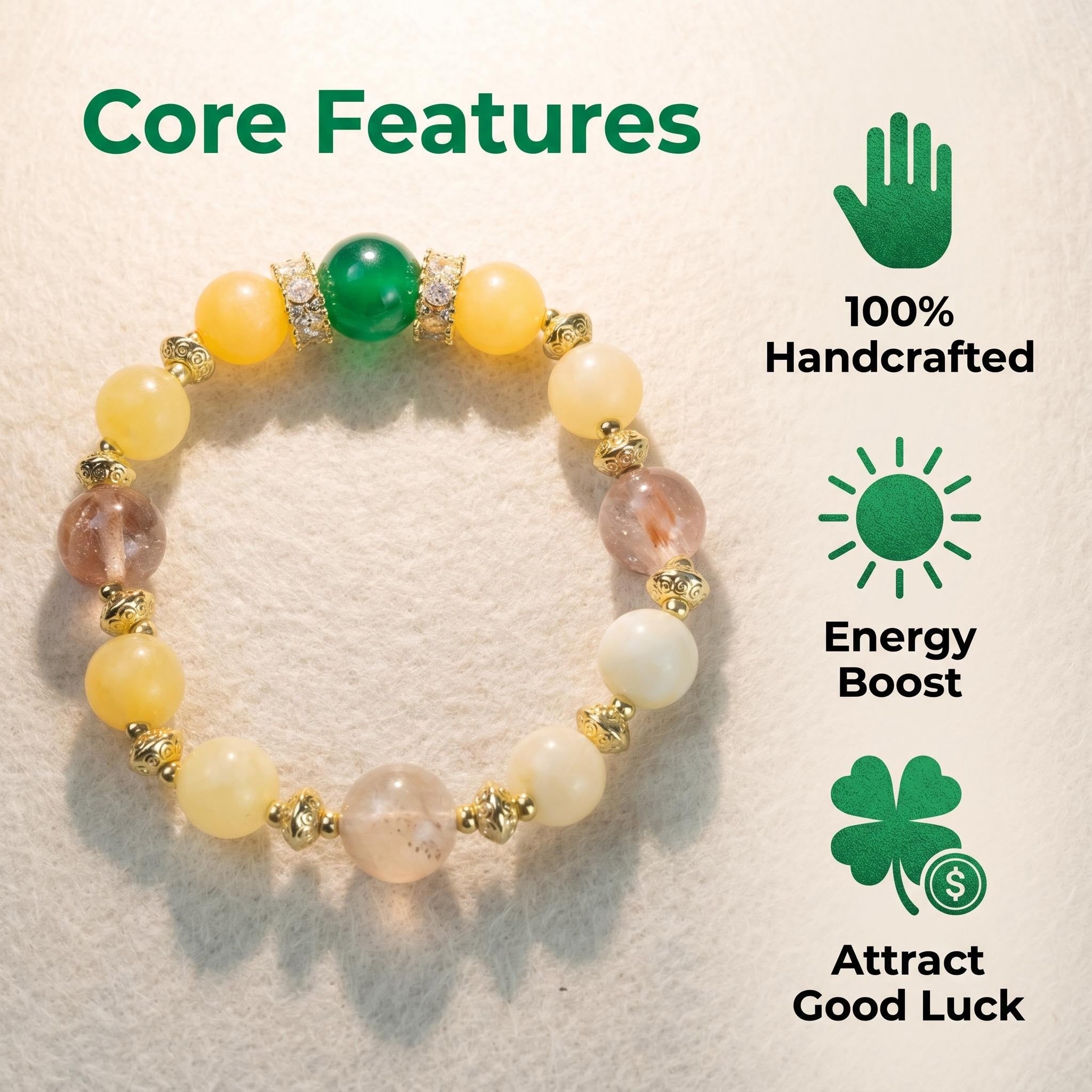🌸 Handmade Pink Amber Crystal Bracelet | Daily Wear Lucky Energy Wrist Jewelry 🌸