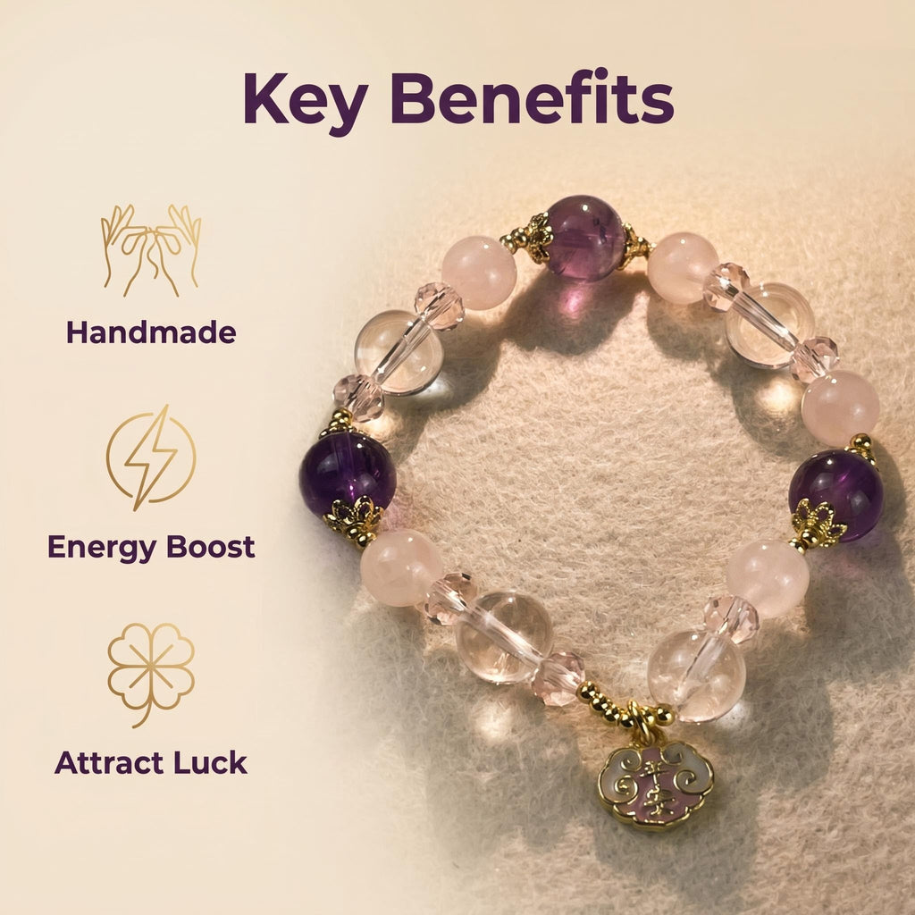 🌸 Handmade Crystal Bracelet For Daily Wear Good Luck Charm 🌸