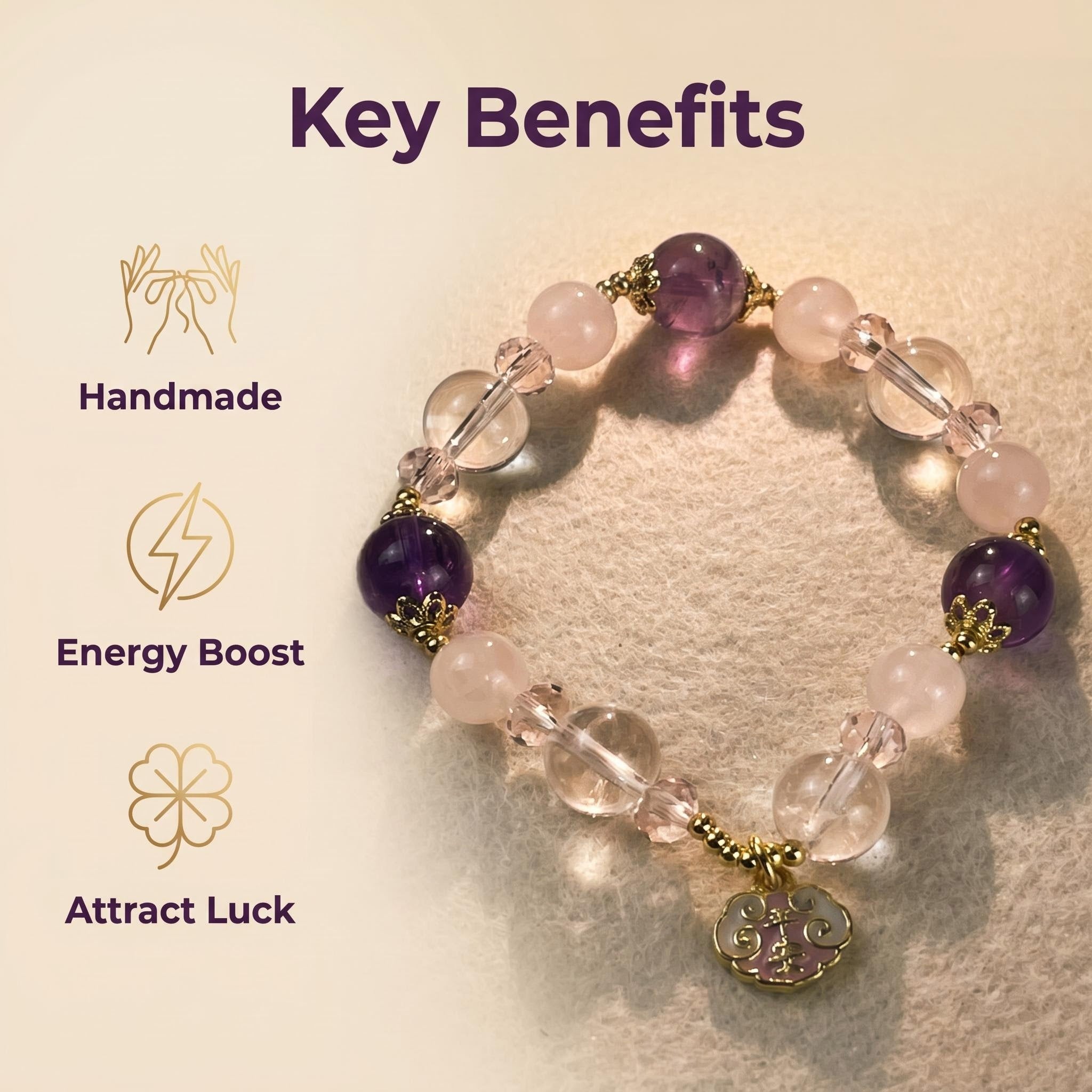 🌸 Handmade Crystal Bracelet For Daily Wear Good Luck Charm 🌸