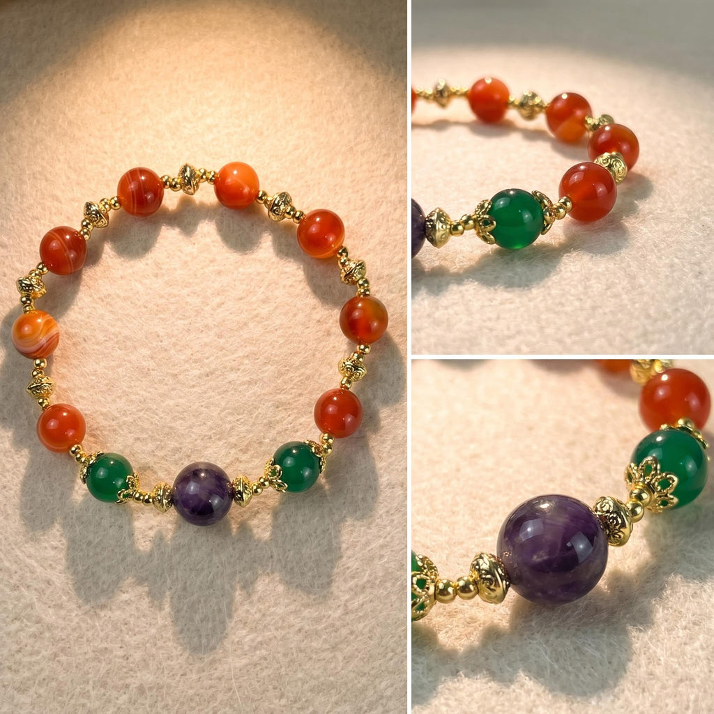 🌸 Dainty Multicolor Crystal Bracelet For Daily Wear Good Vibes All Day