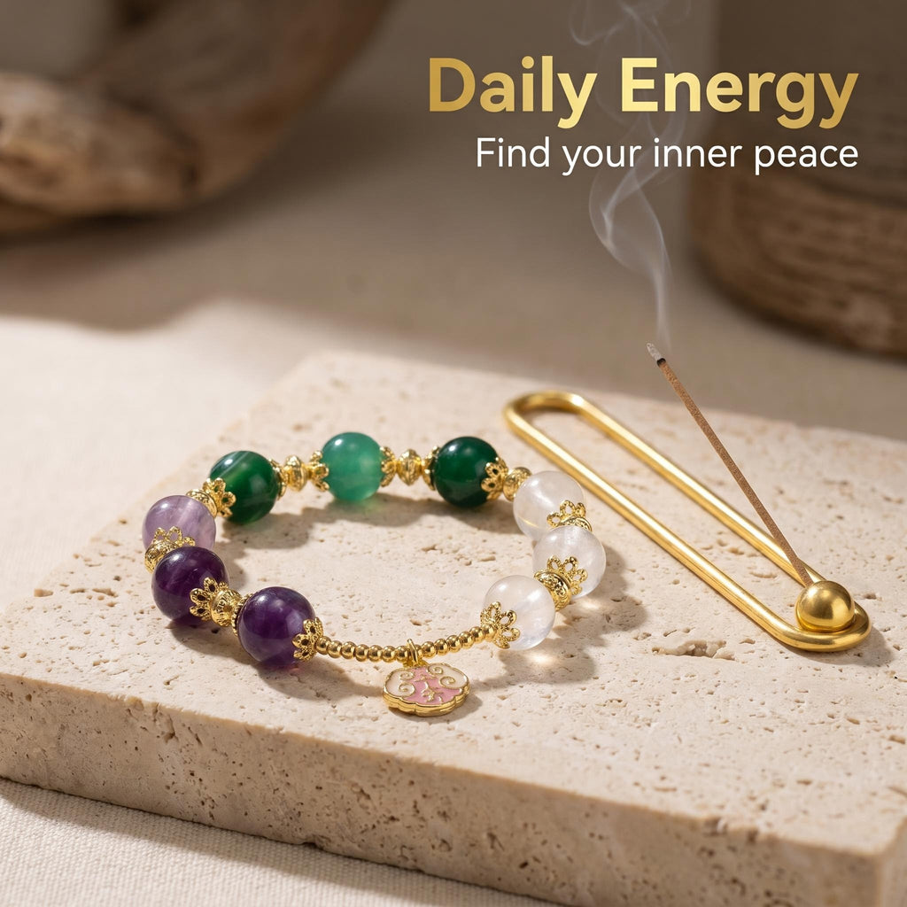 🌸 Chinese Style Crystal Bracelet Daily Wear Bring Good Energy Good Luck 🌸