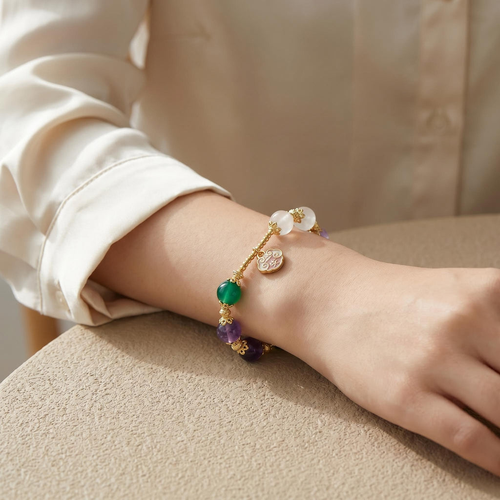 🌸 Chinese Style Crystal Bracelet Daily Wear Bring Good Energy Good Luck 🌸