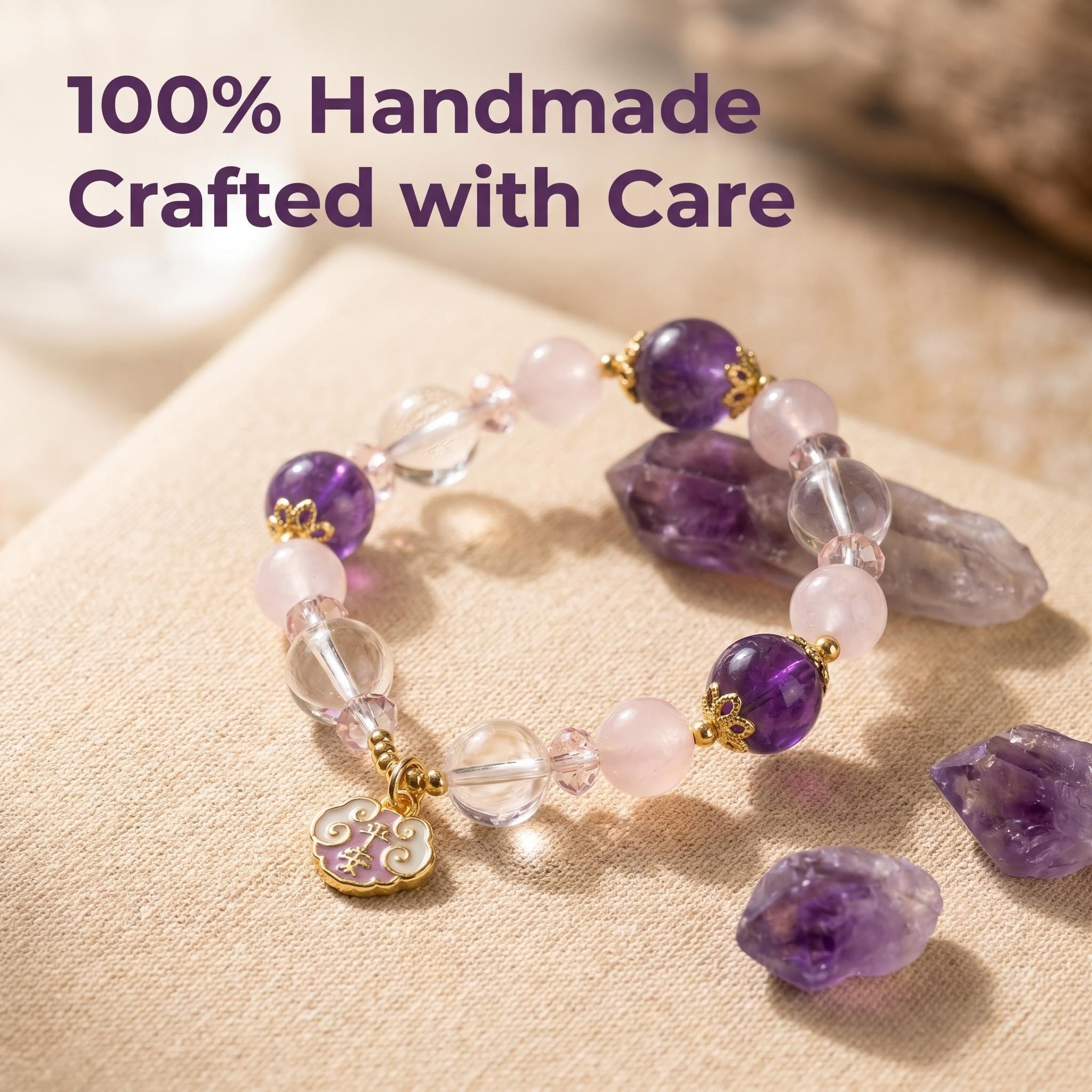🌸 Handmade Crystal Bracelet For Daily Wear Good Luck Charm 🌸